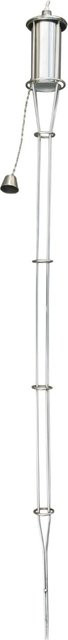 Gartenfackel aus Edelstahl in Silber, Höhe: 150 cm - Bild 1