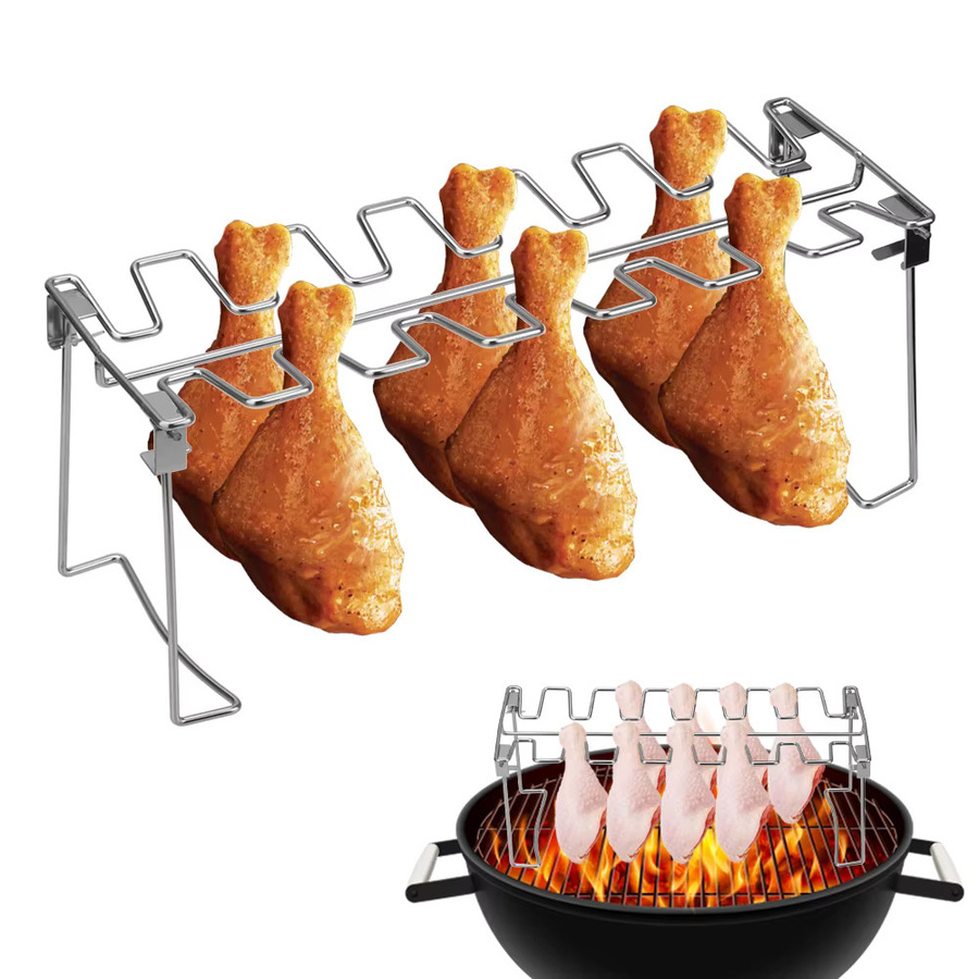 NICEYARD Grillständer aus Edelstahl für BBQ Chicken Wings und Drumsticks, Silber - Bild 2