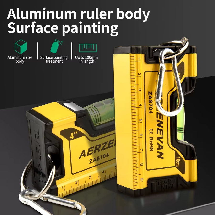 Baolian Magnetische Taschenwasserwaage aus Aluminium in Weiß und Gelb, Breite: 10,5 cm - Bild 3