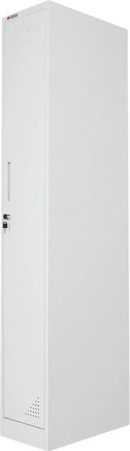 PROREGAL Spindschrank ELEPHANT Lichtgrau Metallschrank mit 1 Abteil, Kleiderstange, Kleiderhaken und Schloss, H: 180 cm, B: 30 cm, T: 50 cm - Bild 1