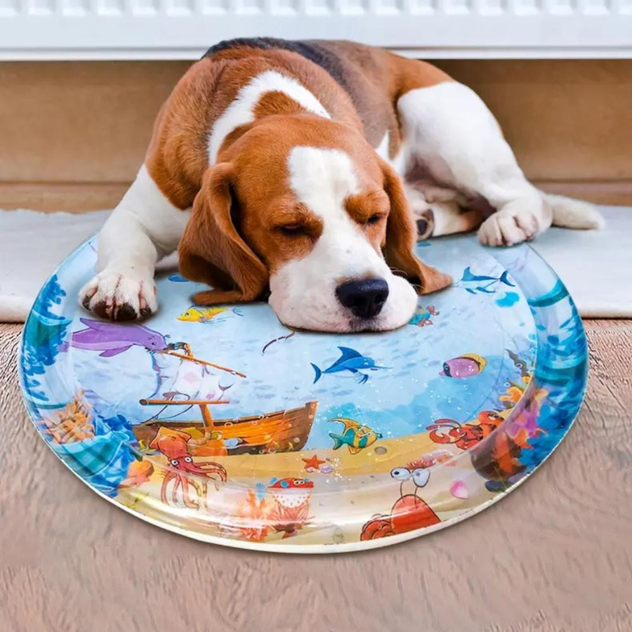 Yiran Furniture Kühlendes Wasser-Eis-Kissen für Haustiere als Sommer-Nest für Hunde und Katzen aus Leder - Bild 1