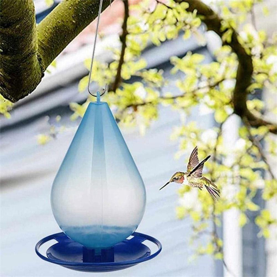 Blauer Hängender Wildvogel Tropfenbehälter als Vogelhaus und Wasserspender für den Außenbereich mit großer Kapazität - Bild 4