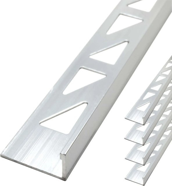 Dalsys Fliesenschiene Winkelprofil aus Aluminium in Silber, B/H: 5 x 10 mm, Länge: 2,5 m - Bild 1