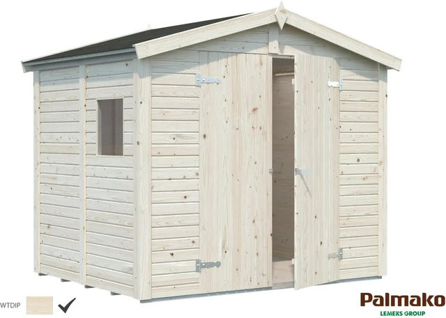 Palmako Dan Holz-Gartenhaus mit Satteldach aus Fichtenholz in Braun, B/T/H: 261 x 190 x 220 cm - Bild 1