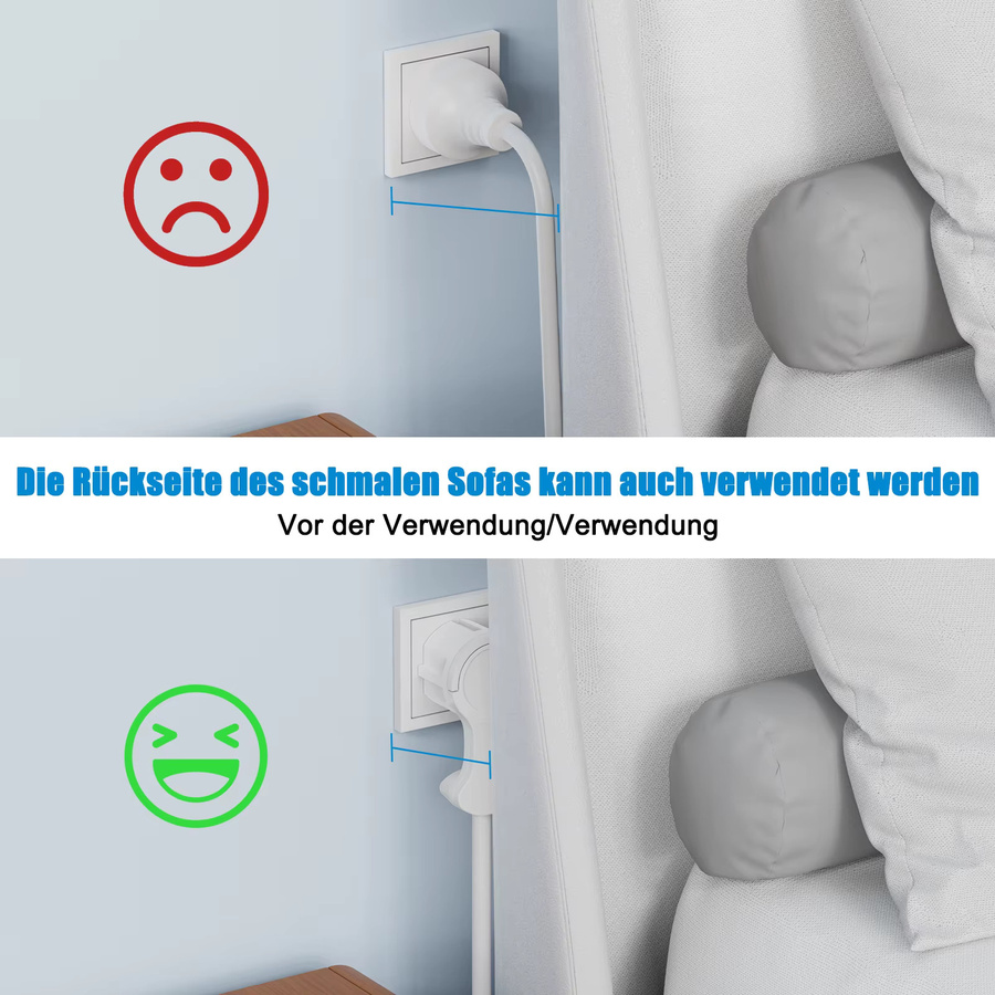 HITRENDS 4er Set Schuko Stecker Set Männlich und Weiblich in Weiß, Wiederaufdrahtbare EU Power Stecker Adapter für Verlängerungskabel - Bild 2