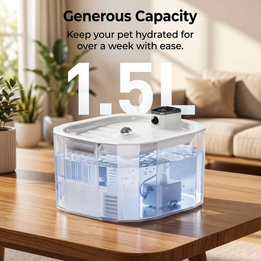 LABEKA Kabelloser Katzenwasserbrunnen in Weiß mit Bewegungssensor, 2200mAh Akku und ultra-leiser Pumpe, USB aufladbarer automatischer Haustier-Wasserspender für Zuhause und Reisen - Bild 3