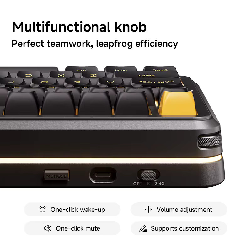 MCHOSE K99 V3 Gaming-Tastatur in Orange mit RGB-Beleuchtung, Tri-Mode-Verbindung und 10000mAh Akku, Hot-Swappable - Bild 3