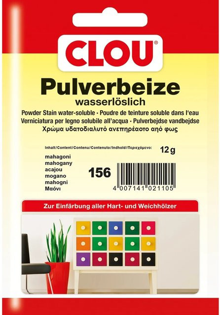 Clou Pulverbeize Mahagoni Wasserbasiert 12 g - Bild 1