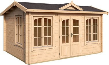Lasita Maja Gartenhaus Windsor Blockbohlenhaus in Natur Braun B/H/T: 440 x 239,4 x 340,2 cm - Bild 3