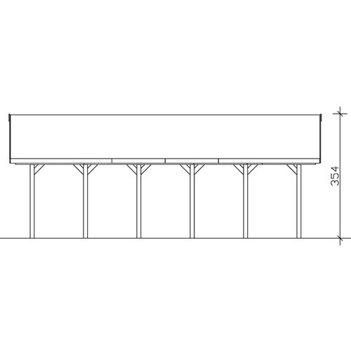 Skan Holz Carport Wallgau Satteldach aus Nadelholz in Grau mit schwarzen Dachschindeln B/T: 620 x 900 cm, Höhe: 354 cm - Bild 3
