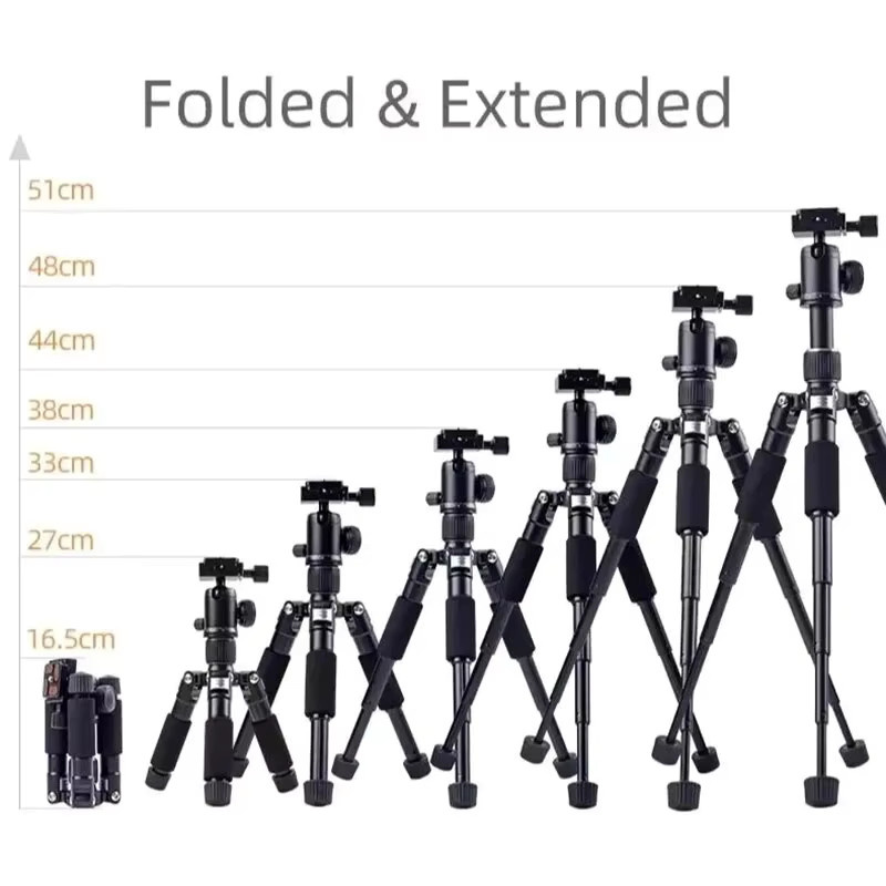 FM5S Tragbares Mini-Stativ in Schwarz mit 360-Grad-Kugelkopf für Kamera, DSLR und SLR - Bild 4
