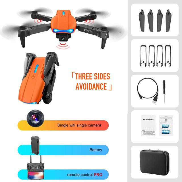 JJRC E99 Pro RC Mini Drohne 4K mit Single Kamera, WIFI FPV Quadcopter, Orange - Bild 1