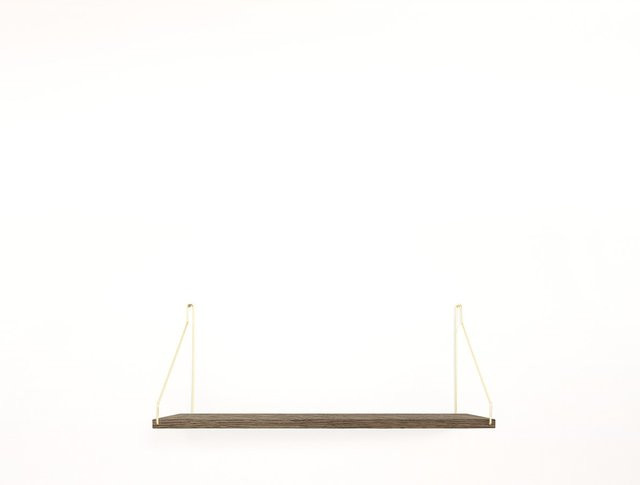 Frama Regal Single Shelf Wandregal Eiche Dunkelbraun und Messing B: 80 cm, H: 27 cm - Bild 1