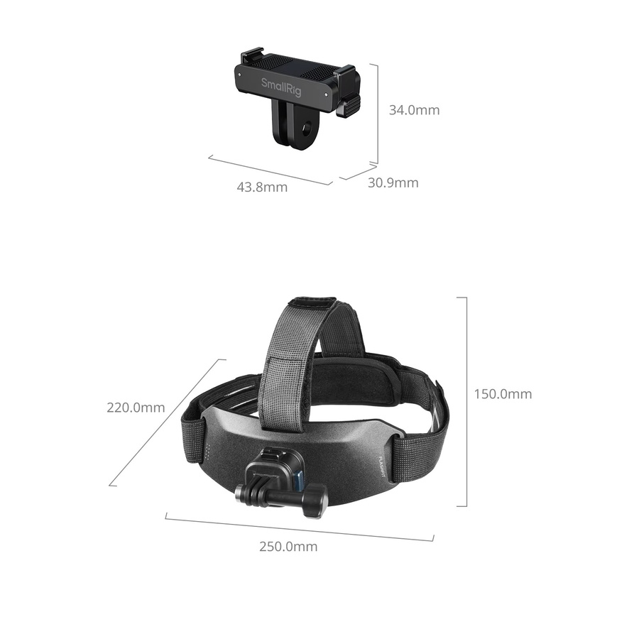 SmallRig Kopfbandhalterung für DJI Osmo Action 6 und Nano in Schwarz für POV-Videoaufnahmen - Bild 2
