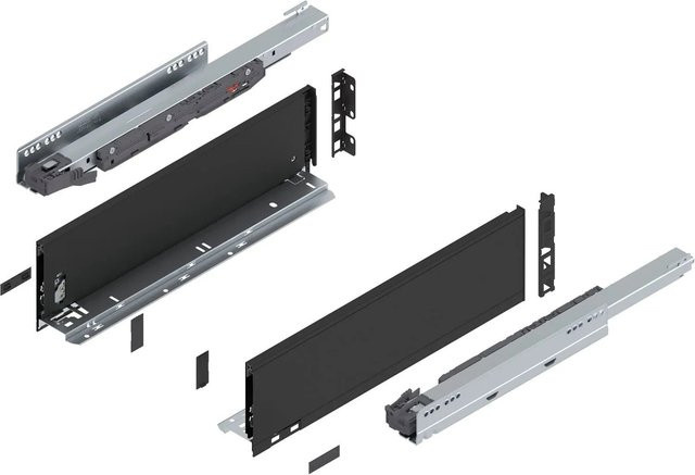 Blum Legrabox Pure Set Schubladensystem mit Blumotion Soft-Close, Nennlänge: 450 mm, Tragkraft: 40 kg, Farbe: Carbonschwarz matt - Bild 1