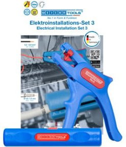 Weicon Elektroinstallations-Set mit 3 Abisolierwerkzeugen und Seitenschneider in Blau - Bild 1