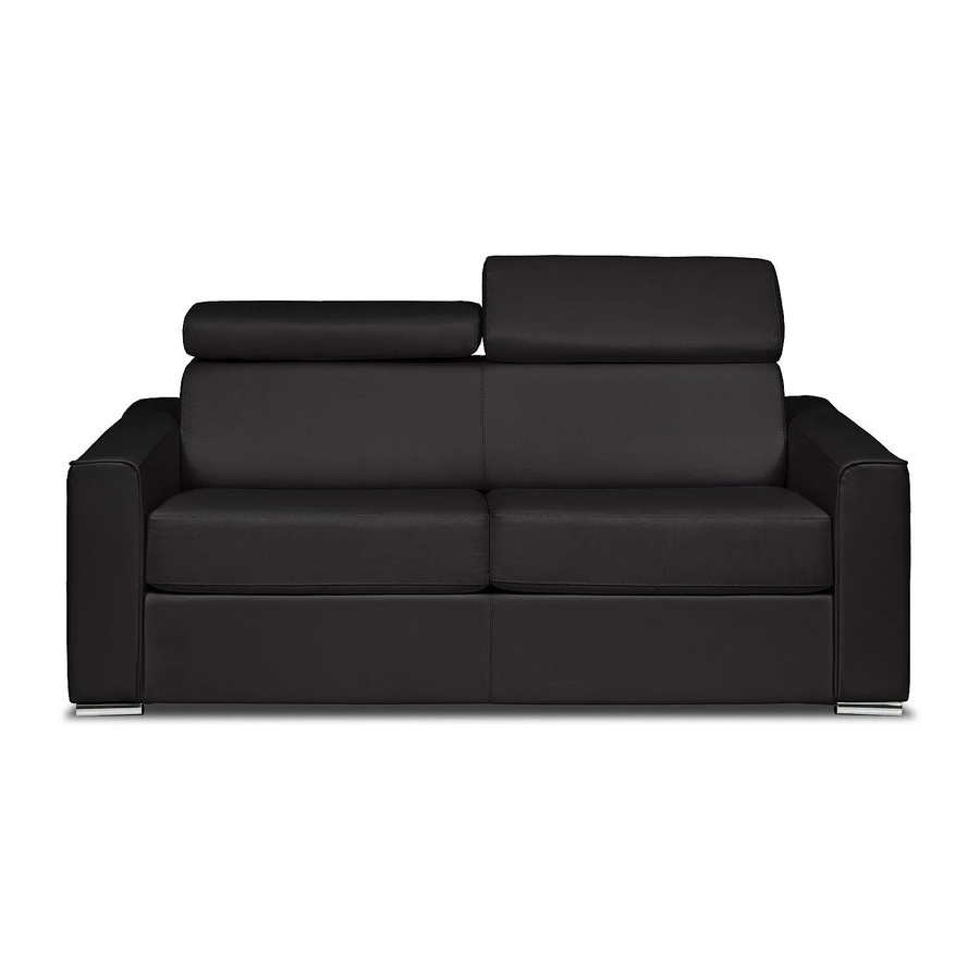 Schlafsofa Vizir von Vente-unique in Schwarz mit Kunstlederbezug, Breite: 196 cm - Bild 2