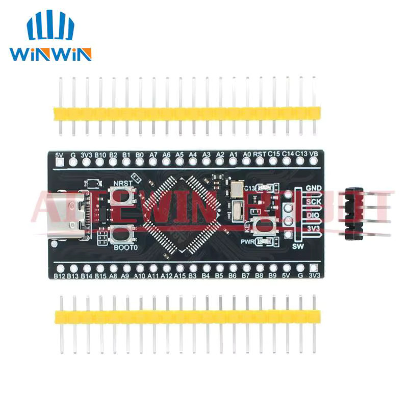 AITEWIN ROBOT STM32F401RCT6 Minimum System Development Board mit ARM Core und USB-C Port, Schwarz - Bild 2