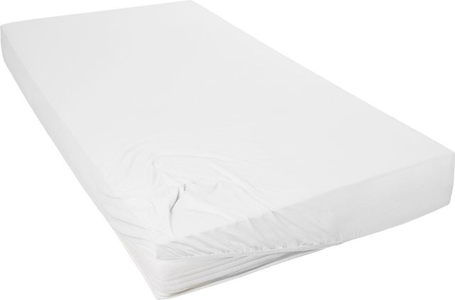 PRIMERA Mako-Feinjersey Spannbetttuch, Weiß, B: 90-100 cm, L: 200 cm - Bild 1