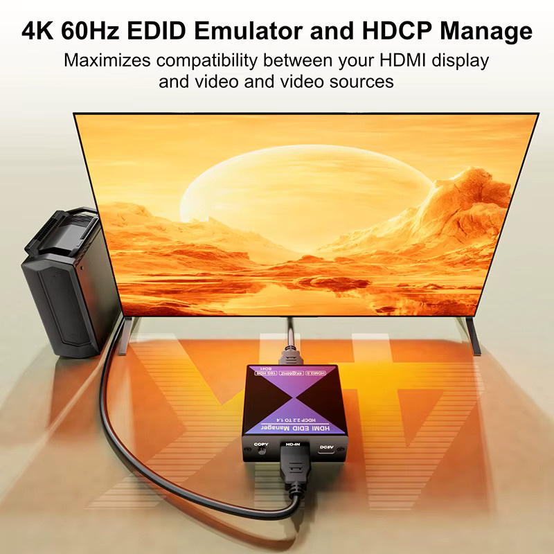 VBDWRM HDMI EDID Manager 4K 60Hz HDMI EDID Doctor Emulator Konverter Schwarz - Bild 4