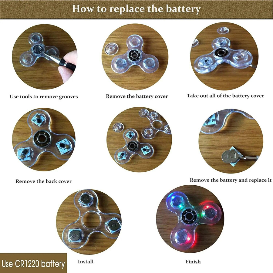 Cool Studio Fidget Spinner Kristall leuchtende LED-Licht pink - Bild 3