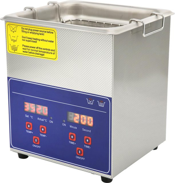 Industrieller Ultraschallreiniger aimo PS-10A aus Edelstahl mit digitalem Timer und Heizer, Silber, 2 l - Bild 1