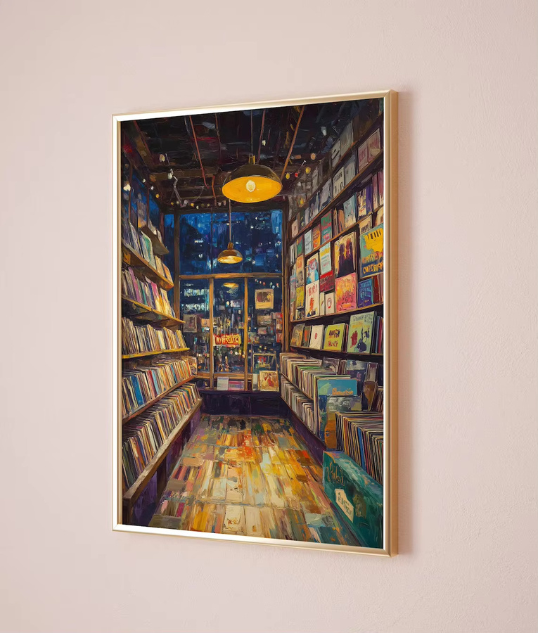 Retro Vinyl Record Store Posterdruck von SHENCHEN in Mehrfarbig - Bild 3