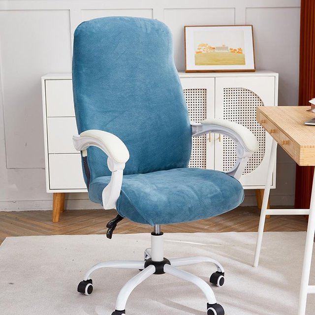 Elastischer Samt Bürostuhlbezug von Household supplies MH, rutschfester und waschbarer Sitzüberzug für Computerstühle und Gaming-Sessel mit Reißverschluss - Bild 1