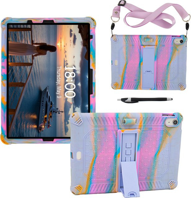 Apple iPad 11 2025 (11. Generation, A3354) Silikon Schutzhülle mit Standfunktion in Pink - Bild 1