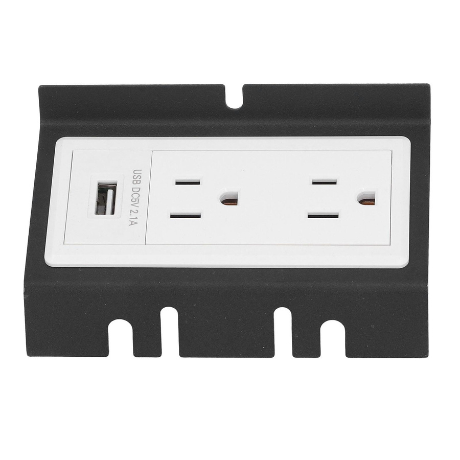 Wasserdichte Bodensteckdose Einbaudose aus Edelstahl mit 3 Steckplätzen und 1 USB-Anschluss in Silber und Schwarz - Bild 5