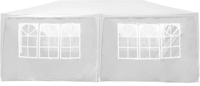 Wiltec Gartenpavillon Partyzelt in Weiß mit UV-Schutz 50+ und wasserdichter PE-Plane, B/T: 600 x 300 cm - Bild 1