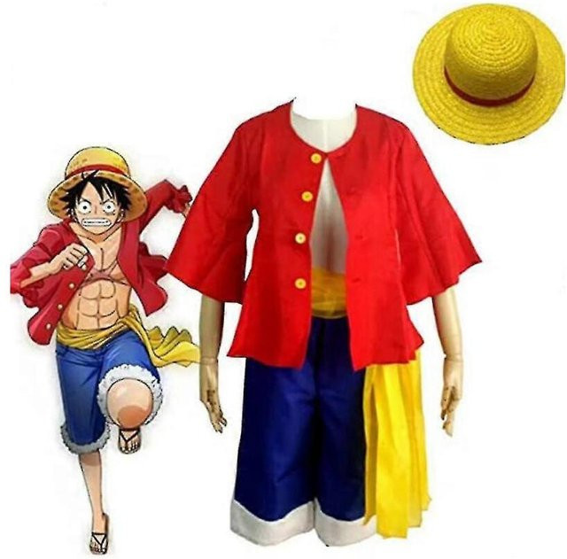 One Piece Monkey D. Luffy Cosplay Kostüm, Piraten Outfit, Set - Bild 1