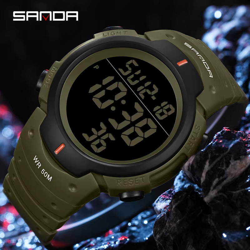 SANDA Digitaluhr, Kunststoff, Schwarz, Herren - Bild 2