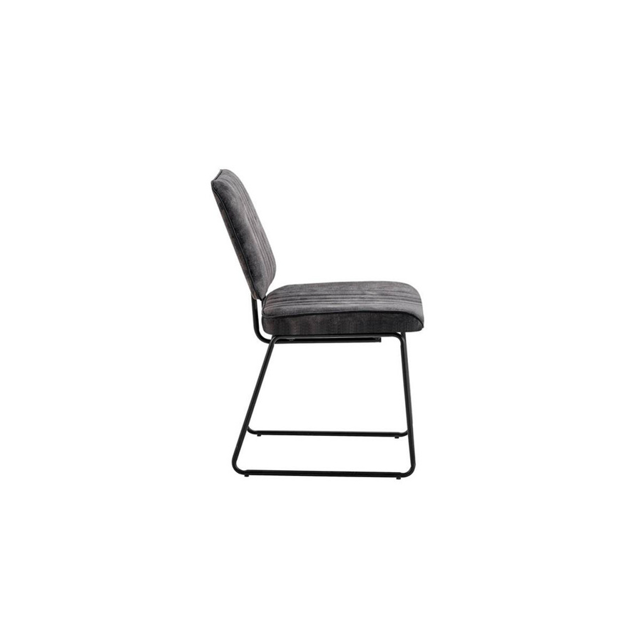 4er-Set Stühle LIAM von byLIVING in Anthrazit aus Samt mit Metallgestell im Vintage-Design, B/H/T: 45 x 83 x 61 cm - Bild 2
