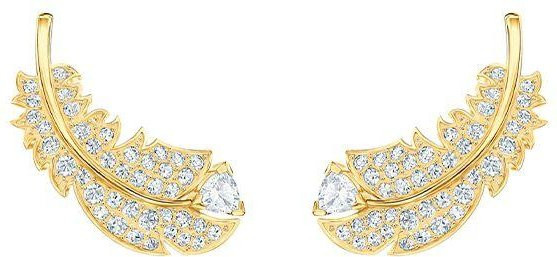Swarovski Idyllia Feder Ohrringe, vergoldet, Kristall, Damen - Bild 1