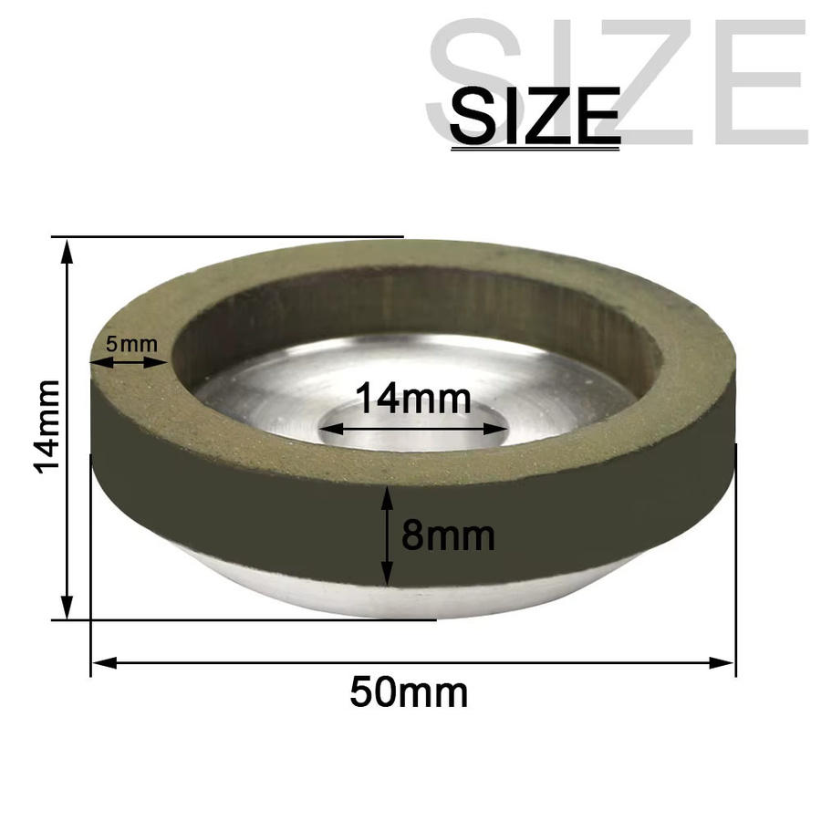 SI FANG Diamant-Schleifscheibe aus Harz für Hartmetall-Fräser und Metall, Grau, Durchmesser: 50 mm - Bild 2