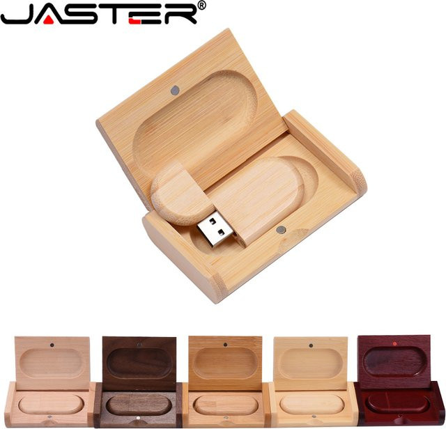 JASTER USB-Flash-Laufwerk 2.0 aus Bambus in Braun mit USB-A Anschluss - Bild 1