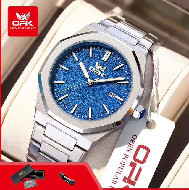 OPK Armbanduhr, Quarz, Edelstahl, Blau, Herren - Bild 1