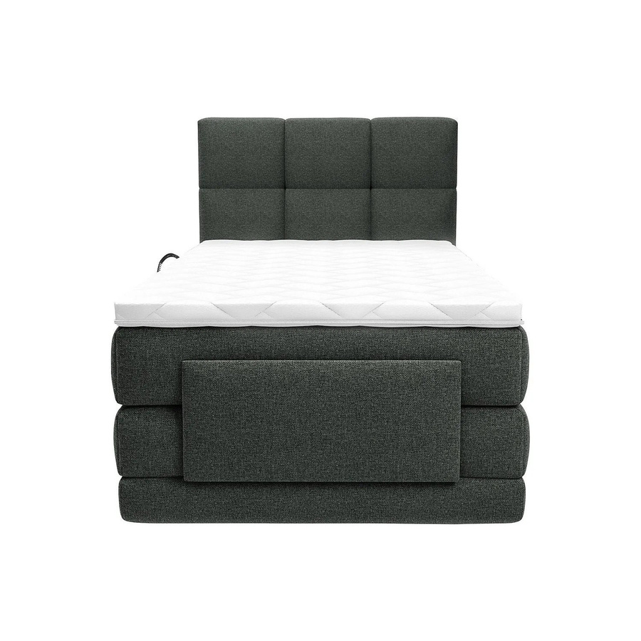 Vente-unique Boxspringbett Lodi in Anthrazitgrau, Stoff, B/T: 100 x 200 cm - Bild 2
