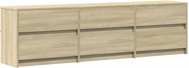 vidaXL TV-Schrank mit LED-Beleuchtung in Sonoma-Eiche, B/T/H: 180 x 34 x 50 cm - Bild 1