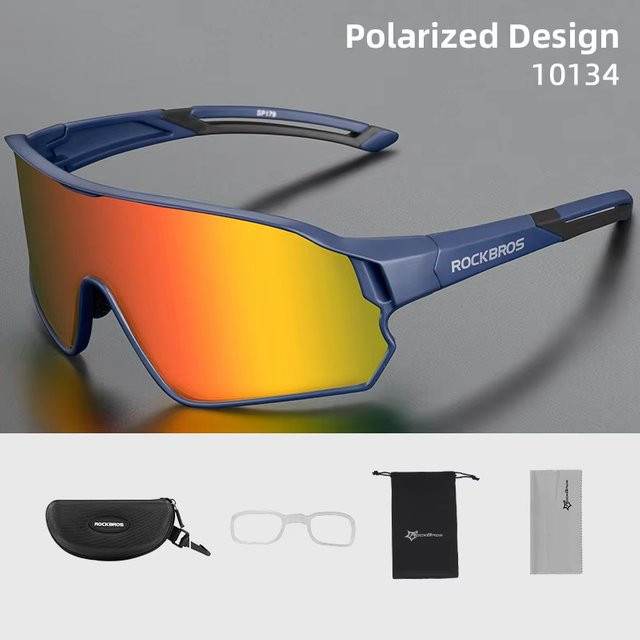 ROCKBROS Sportsonnenbrille, Unisex, Vollrand, Kunststoff, polarisiert - Bild 1