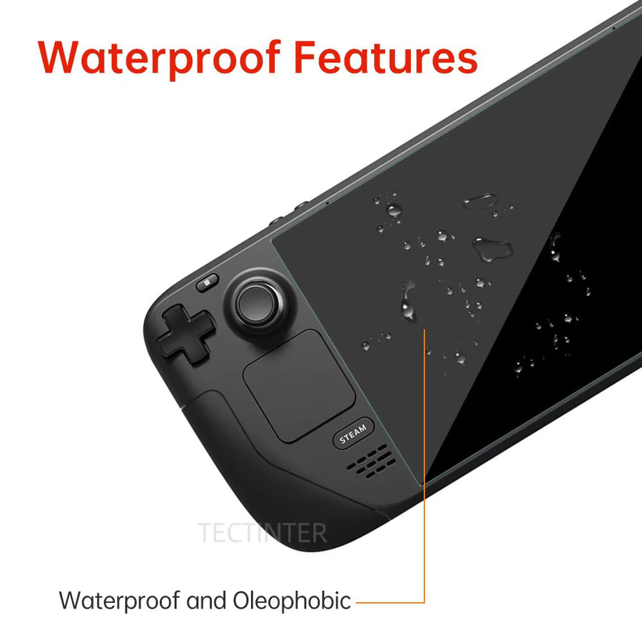 TECTINTER 2er Pack Displayschutzfolie aus gehärtetem Glas für Steam Deck, 9H kratzfeste Schutzfolie, transparent - Bild 5