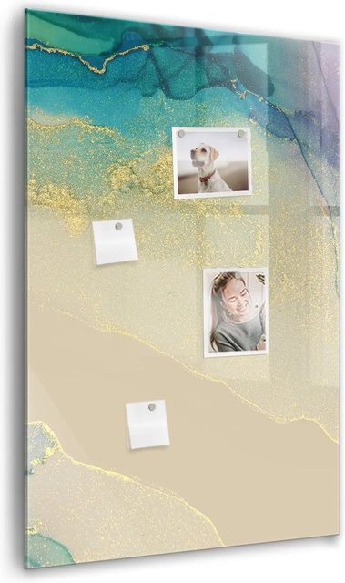 Tulup Magnettafel aus Glas in Bunter Marmor Optik, B/H: 60 x 90 cm - Bild 1