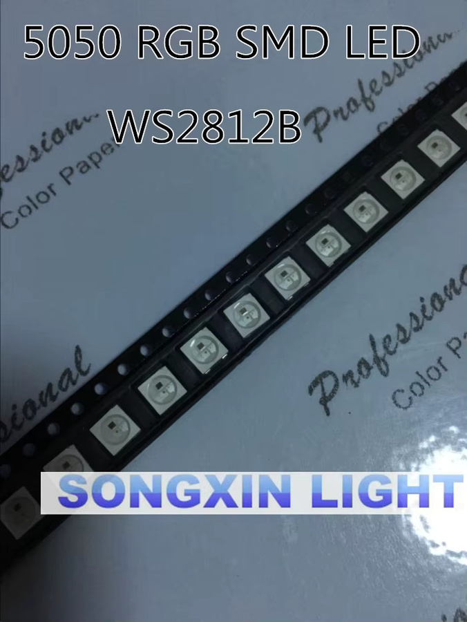 WS2812B 5050 RGB-LED-Chips mit WS2811 IC auf schwarz-weißer Leiterplatte, individuell adressierbare Pixel-Chips für DC5V - Bild 2