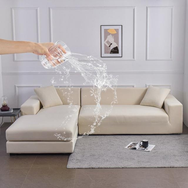 Airldianer Sofabezug für 1-Sitzer, wasserabweisend und elastisch, gesteppt, Farbe: Off-White/Beige, Breite: 90-140 cm - Bild 1