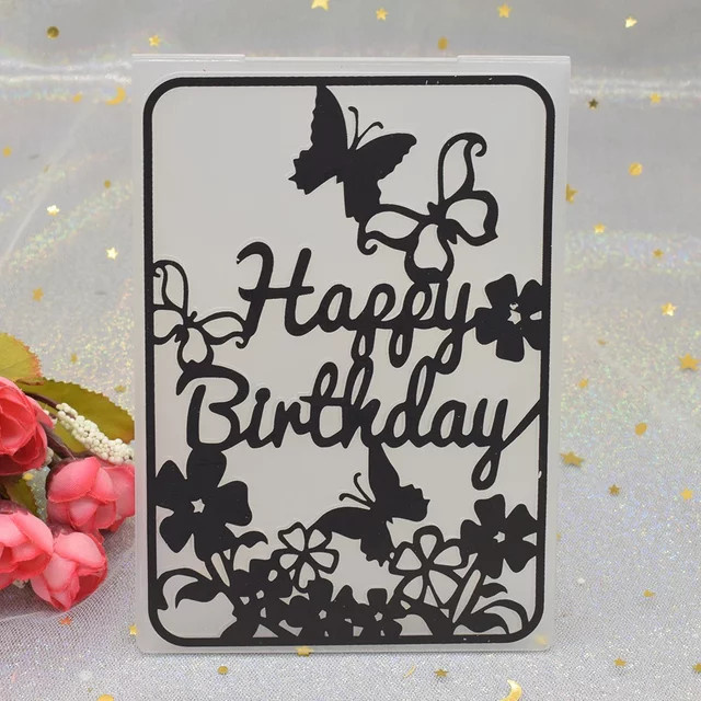 3D Prägeschablone Alles Gute zum Geburtstag für DIY Scrapbooking und Kartenbasteln aus Kunststoff - Bild 1
