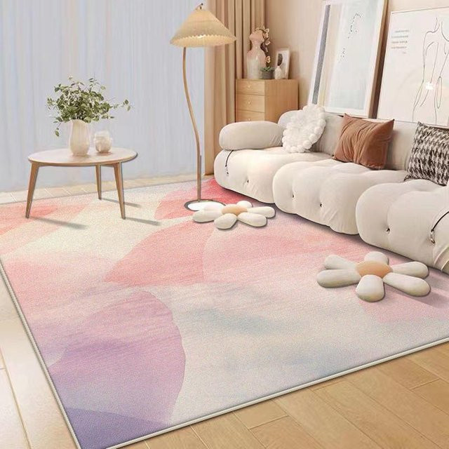 JGJG Teppich Rosa Modern Gestreift Weich für Wohnzimmer und Schlafzimmer B: 120 cm, L: 160 cm - Bild 1