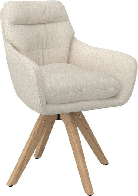 Bessagi Home Armlehnstuhl Juana in Creme Bouclé, drehbar und gepolstert - Bild 1