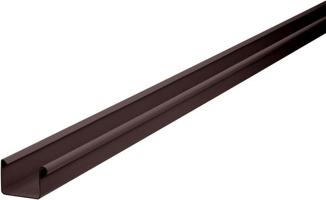 Inefa Kastenrinne aus PVC für die Dachentwässerung, Dunkelbraun, Länge: 200 cm, Nennweite: 68 mm - Bild 1