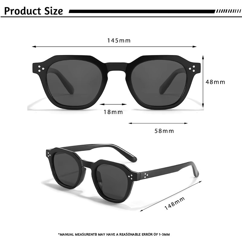 CATERSIDE Sonnenbrille, hexagonal, TR90, Vollrand, polarisiert, Unisex - Bild 4